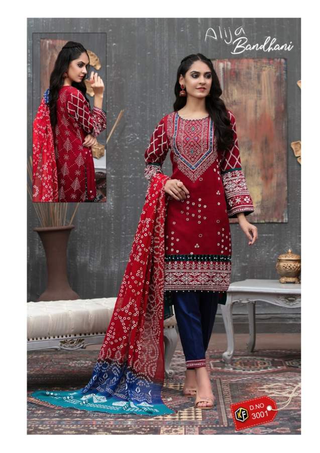 Keval Alija Bandhani Nx Karachi Cotton Dress Material